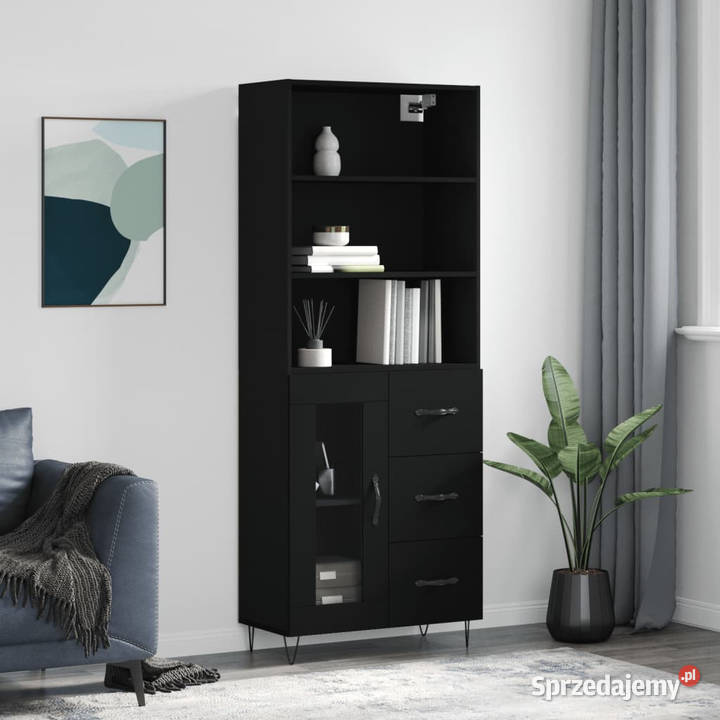 Witrynka czarna 695x34x180 materiał