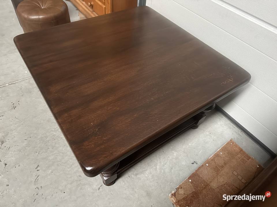 Masywna dębowa ława kwadratowa 90 sprzedam