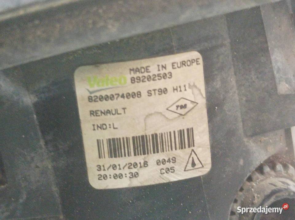 HALOGEN PRZÓD 89202503 8200074008 Renault Megane