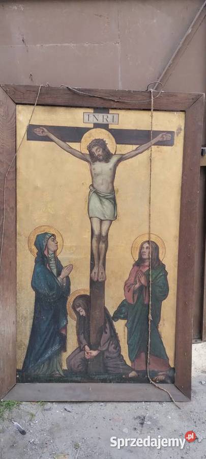 Stary obraz Jezus Chrystus na krzyżu Kalisz