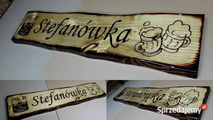 Grawer na desce wypalanie szyld drewniany deska