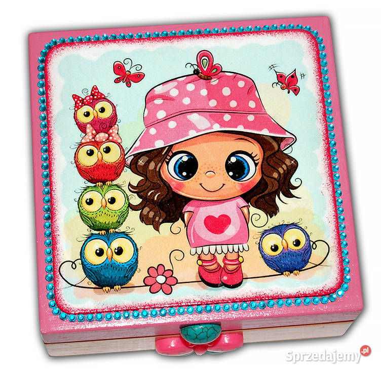 SZKATUŁKA drewniane pudełko BABY GIRL pastel Bydgoszcz