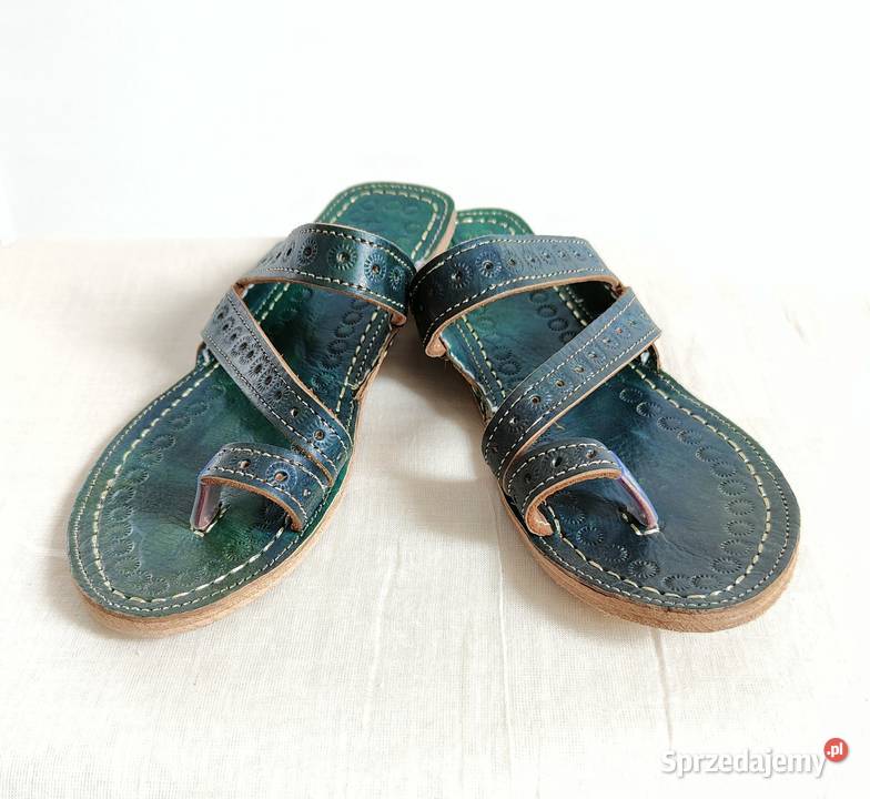 KOHGR2 Skórzane japonki kohalpuri 40 zielone Szczecin