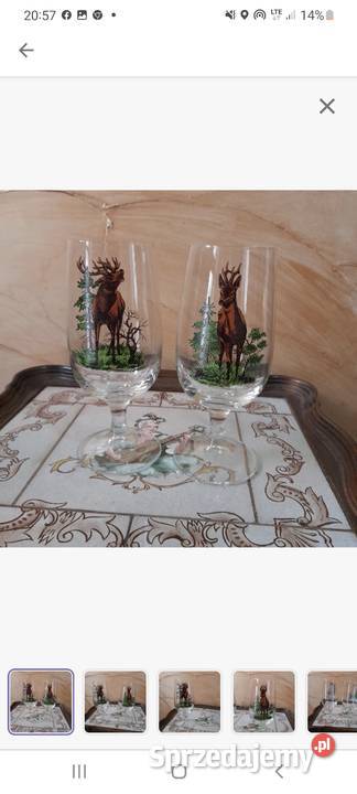 2 kieliszki szklane do szampana motyw jelenia Maków Mazowiecki sprzedam