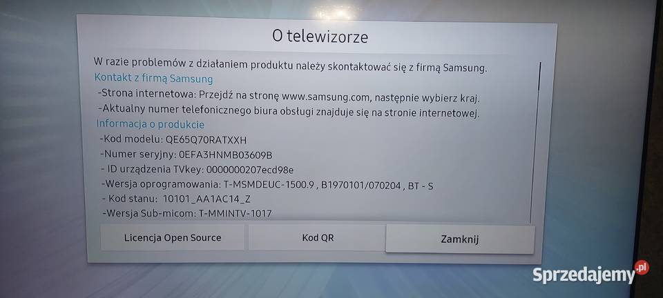 Telewizor Samsung 65 mazowieckie Gostynin