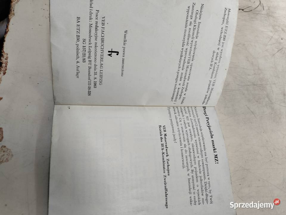 Instrukcja użytkowania ETZ 250 wydanie 4 Łubno