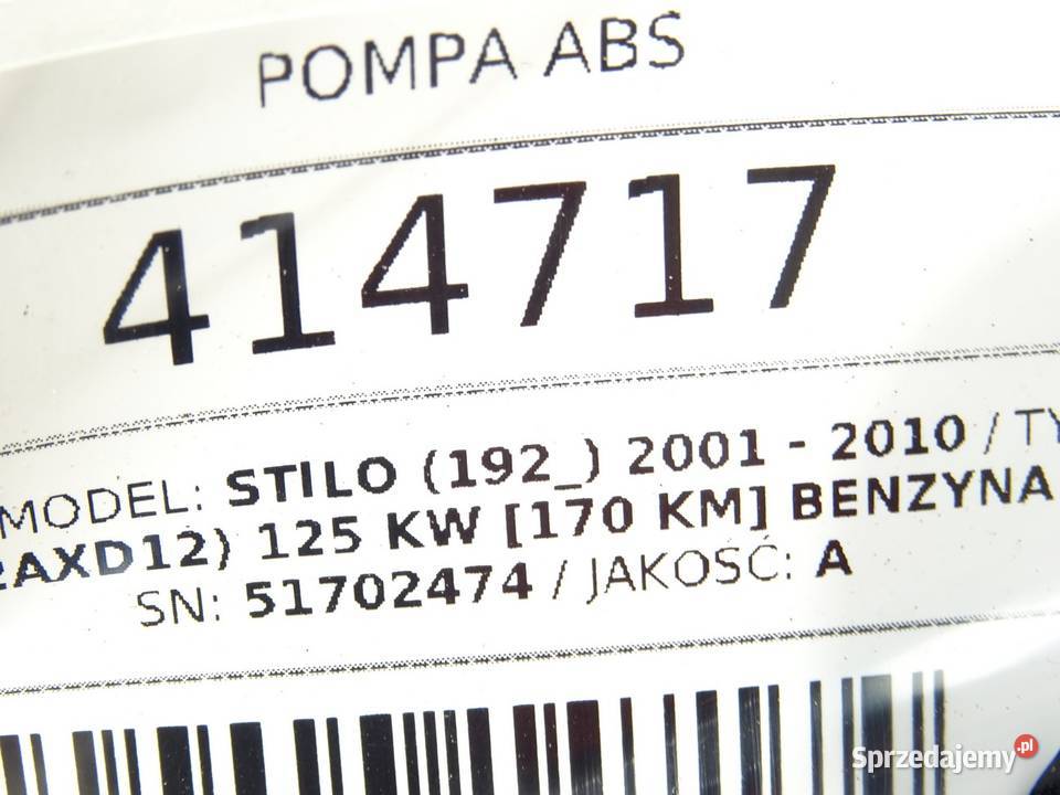 POMPA ABS FIAT STILO 51702474 24 170 0110 sprzedam