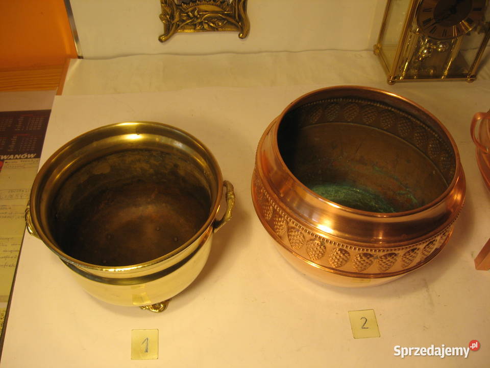 Piękna donica Miedź mosiądz Kolekcja Poznań