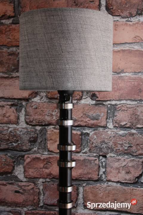 Lampa stojąca loft drewno metal art wałek podkarpackie Dębica