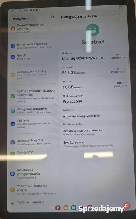 Tablet Samsung SMP613N 104 4 GB 64 GB szary łódzkie