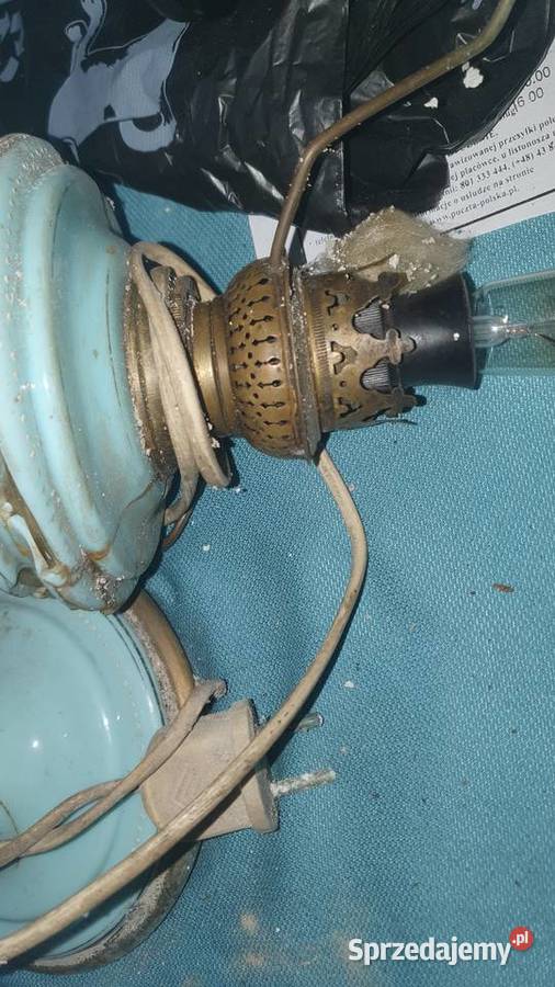 Lampa duża porcelanowa elektryczna art Deco Warszawa