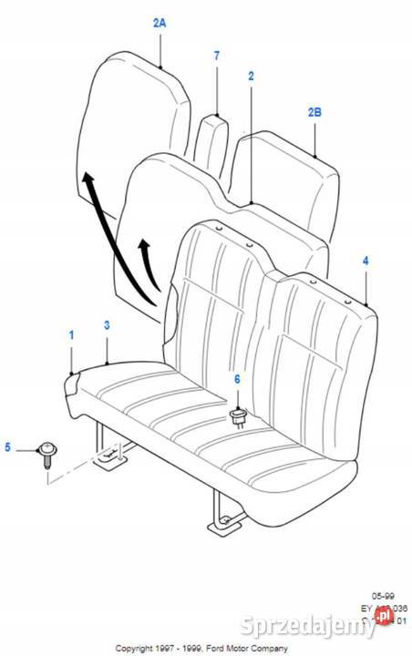 PROWADNICA PASA BEZPIECZEŃSTWA TYŁ FORD TRANSIT Pasy bezpieczeństwa