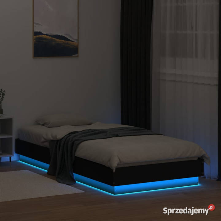 Rama łóżka z oświetleniem LED czarna 100x200 Warszawa