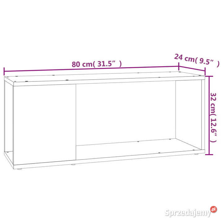 Szafka pod TV biała 80x24x32 materiał Warszawa