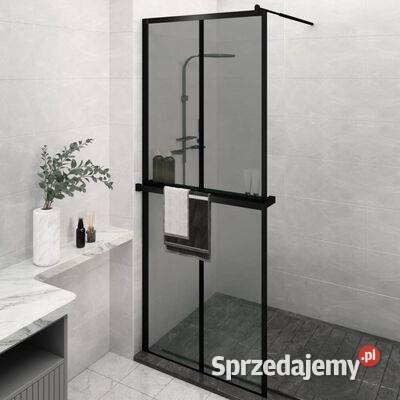 Ścianka prysznicowa z półką czarna 80x195 ESG i Warszawa