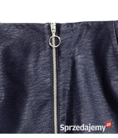 granatowa spódniczka eco skóra hm 32 zip zamek Toruń