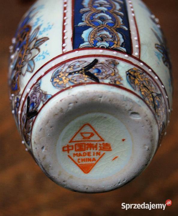 Chiński wazon ręcznie malowany złocony ceramika Lublin sprzedam
