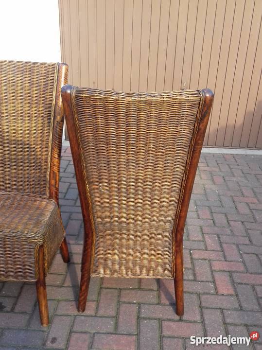 Krzesła rattanowe drewniane Kotlin