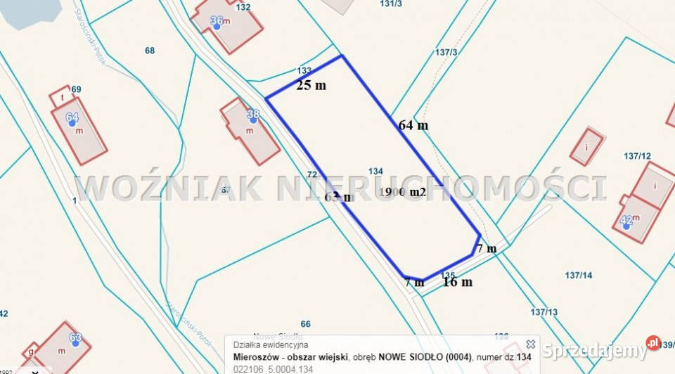 Działka Mieroszów 1900m2 gaz dolnośląskie sprzedam