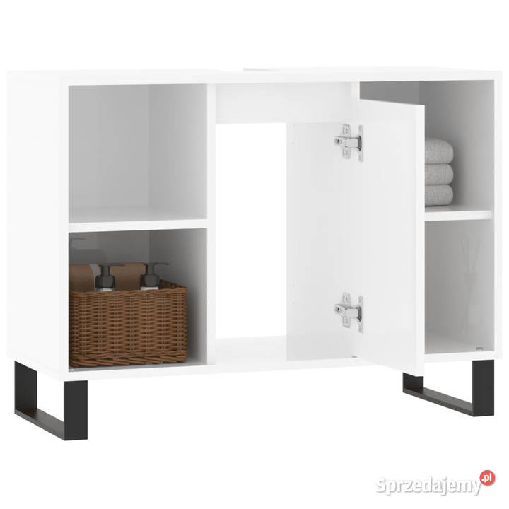 Szafka łazienkowa biała z połyskiem 80x33x60 mazowieckie Warszawa