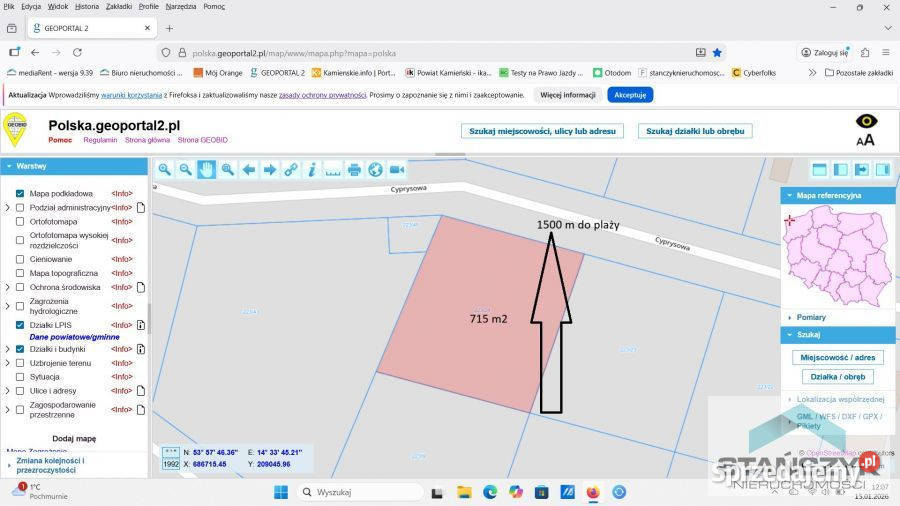 Działka na sprzedaż 717m2 Wisełka