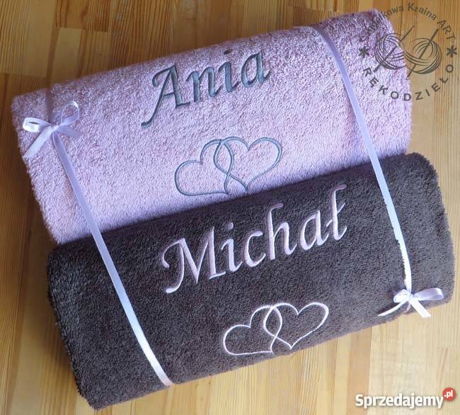 DUŻY ręcznik z HAFTEM prezent DZIEŃ MATKI OJCA Akcesoria łazienkowe Toruń