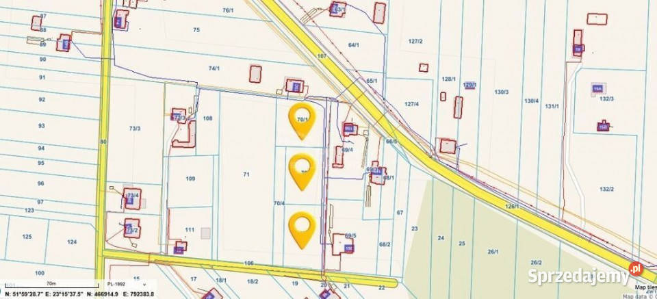 Sprzedaż 3 działek Ogrodniki gm Biała Podlaska