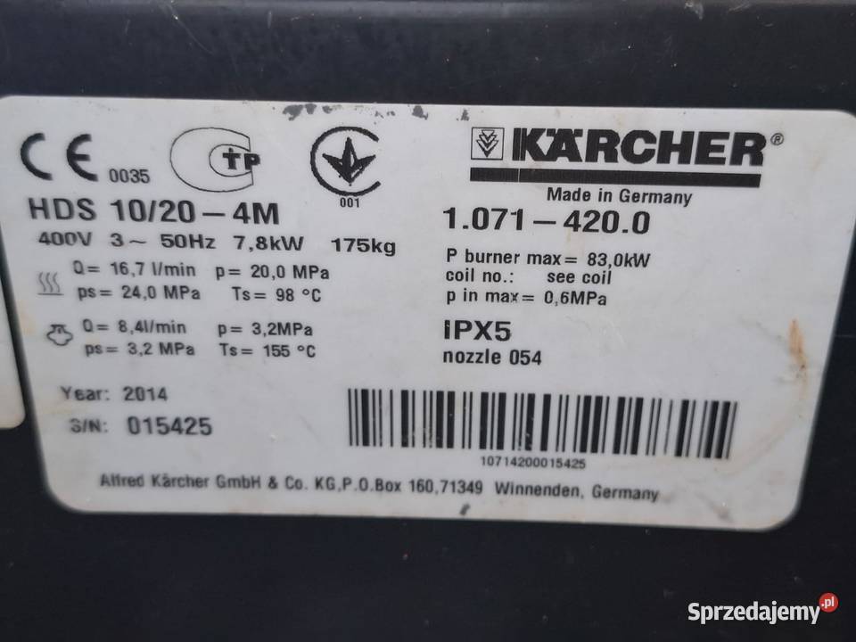 Myjka Karcher HDS 10204M 2014 Gwarancja Wysyłka Radom