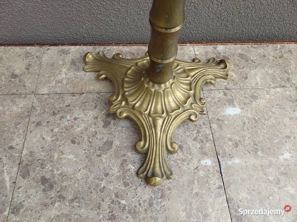 Duży mosiężny świecznik podłogowy paschalny pomorskie Tczew