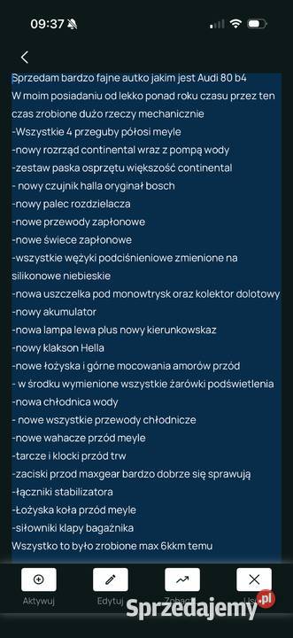 Audi 80b4 20 abt nieuszkodzony mazowieckie Książenice