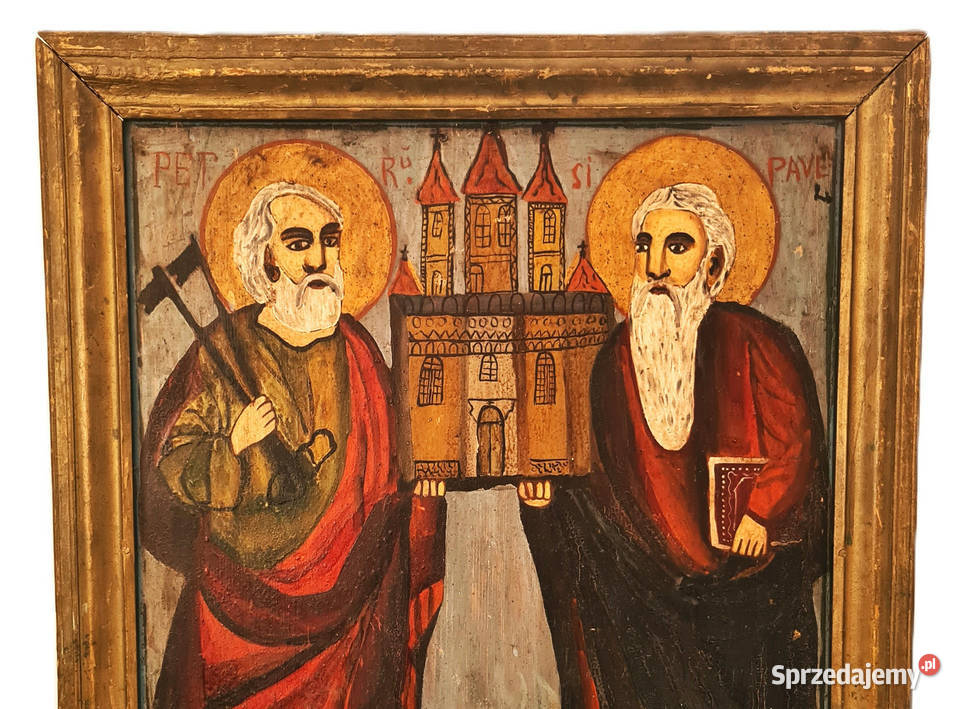 Ikona Święci Piotr i Paweł XIX wiek 0343 mazowieckie