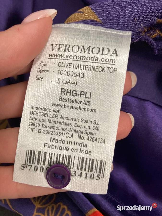 Nowa bluzka Vero Moda jedwab gejsza S fiolet Nisko