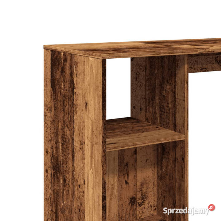 Stolik barowy z regałem stare drewno 124x46x1035