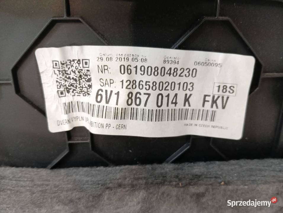 TAPICERKA BOCZEK LEWY PRAWY PRZÓD KPL Skoda