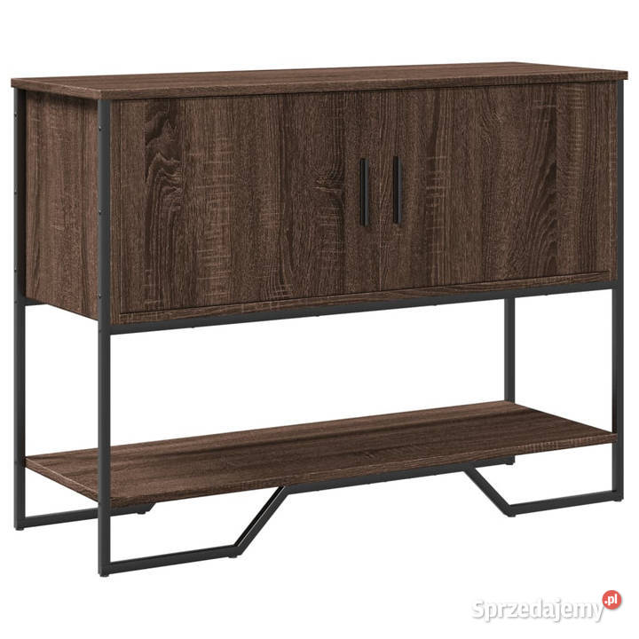 Stolik konsolowy brązowy dąb 100x35x745 WM848538 mazowieckie Warszawa