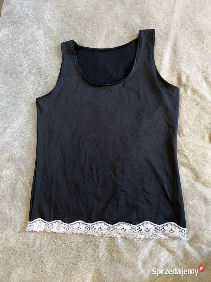 Czarna koszulka Tshirt bluzka bez rękawów