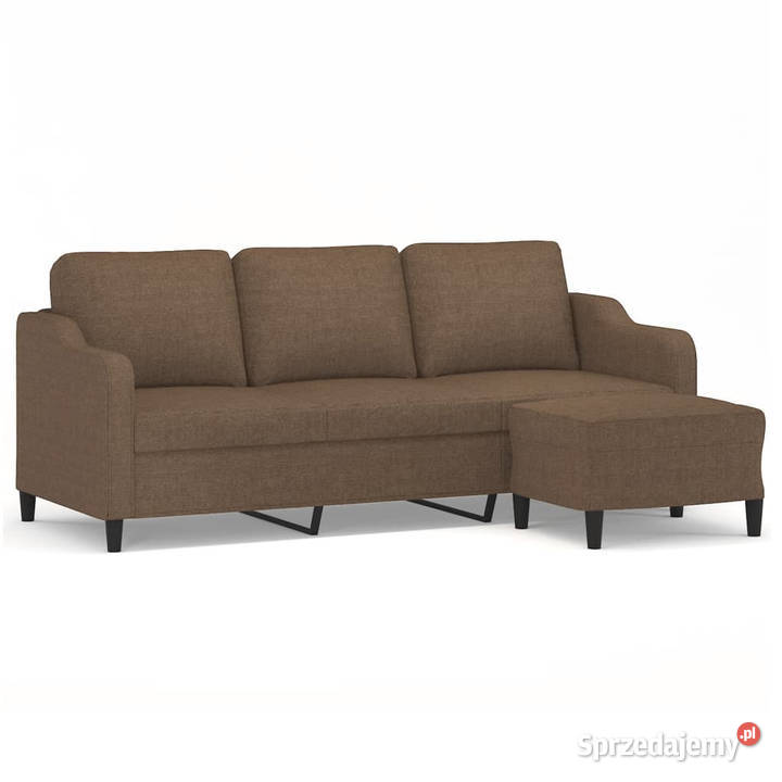 3osobowa sofa z podnóżkiem brązowy 180 tkaniną Warszawa sprzedam