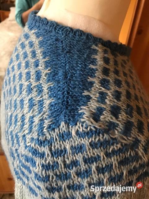 Suknia damska dziergana druty robota własna 4648 sprzedam