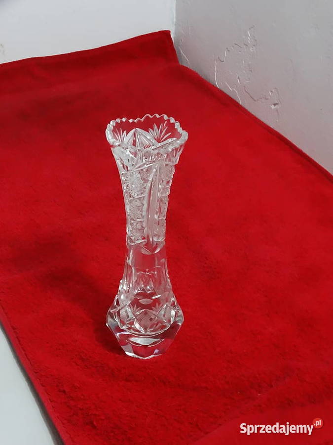 Elegancki Wazon Kryształowy Szlif Ręczny PRL Wazony lubelskie Biłgoraj