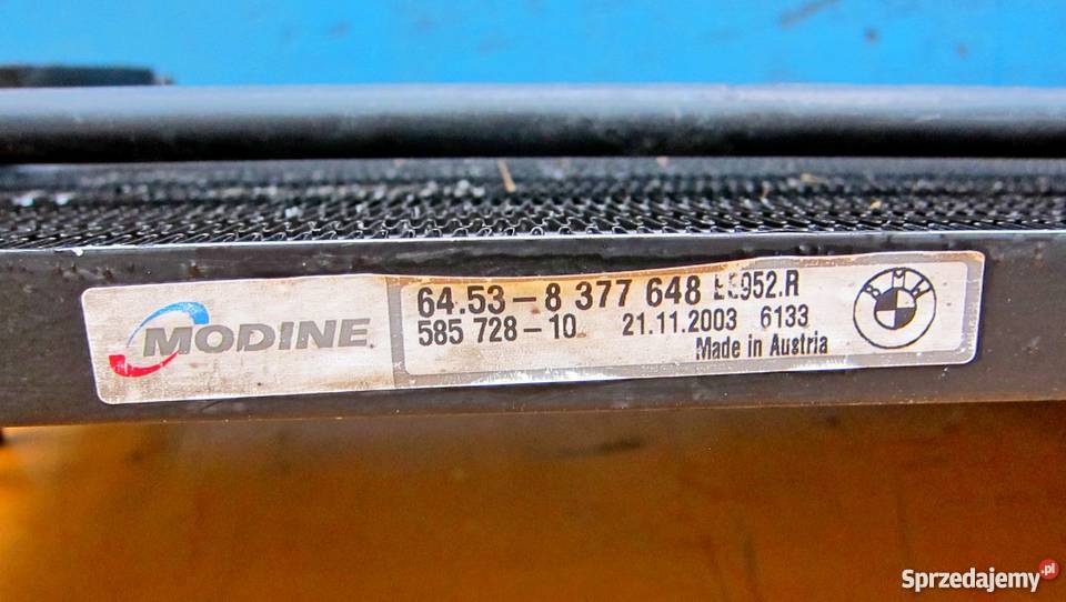 BMW E46 20 TDI 148 CHŁODNICA KLIMY 64538377648 chłodnice Zwoleń