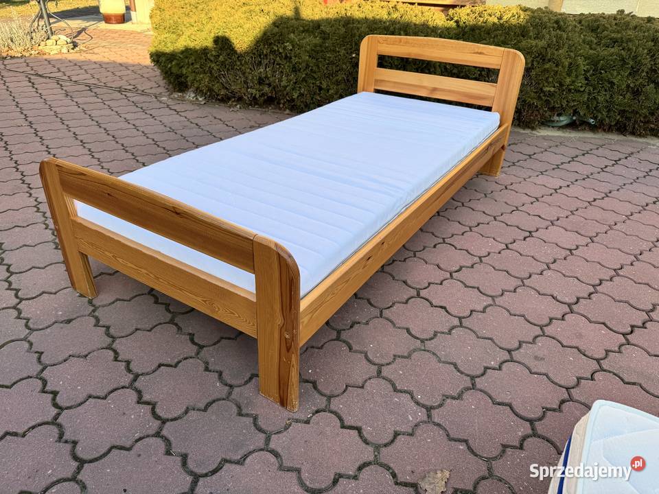 Łóżko drewniane 90x200 sosnowe materac rama mazowieckie Garwolin
