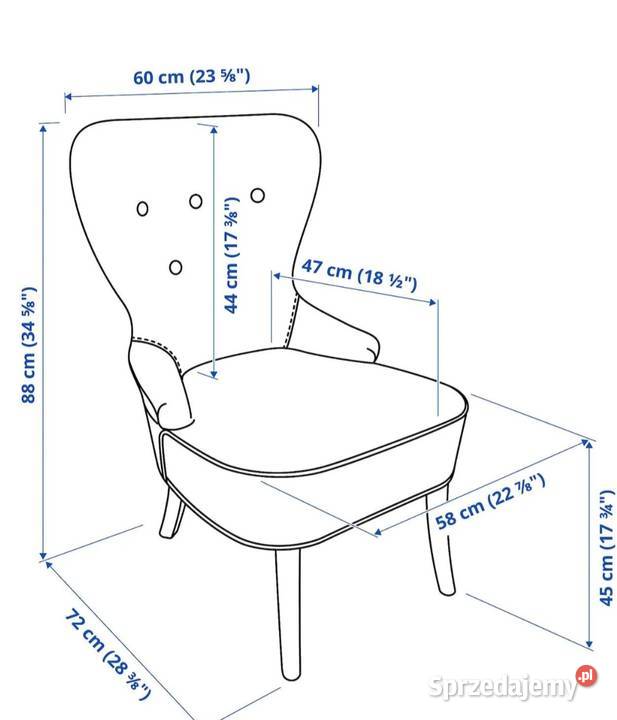 Fotel Ikea Remsta ciemnoniebieskozielony Jnowy Dom i Ogród Gorzów Wielkopolski