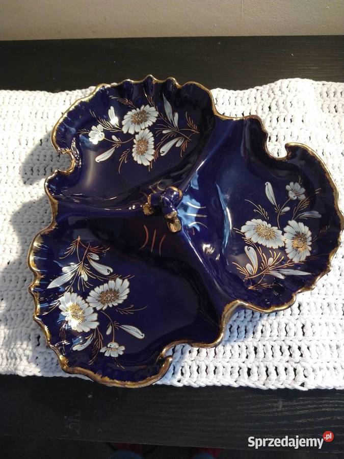 Patera kobaltowa porcelana Smolice
