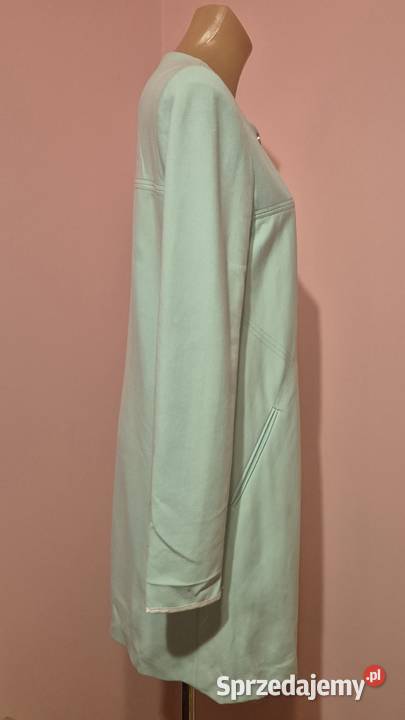 Długi żakiet dzianinowy płaszcz trencz narzutka małopolskie