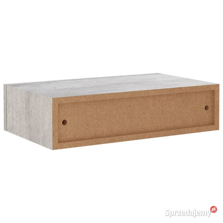 Półki ścienne z szufladą 2 szare 40x235x10 MDF Półki Warszawa