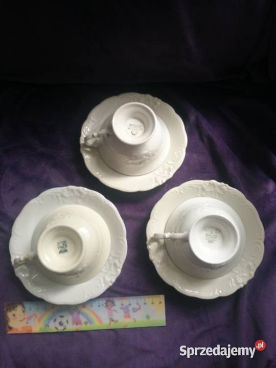 Zestaw 3 filiżanek Wałbrzych prl Porcelana i szkło Choszczno