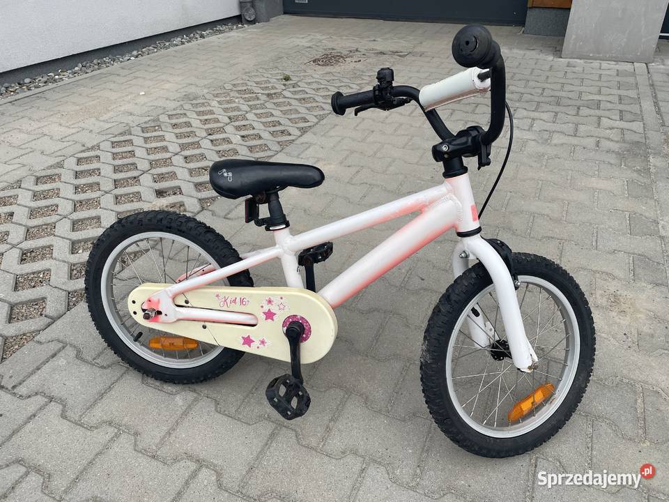 Różowobiały rower 16 kółka wspomagające nóżka Kraków sprzedam