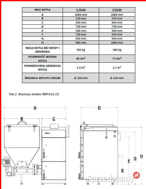 Piec na ekogroszek RBR K12 KW w 5 klasie emisji sprzedam