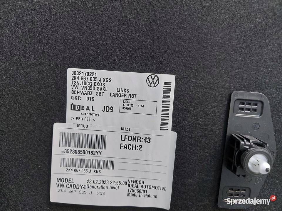 Ford Tourneo Connect III MK3 BOCZEK TAPICERKA sprzedam
