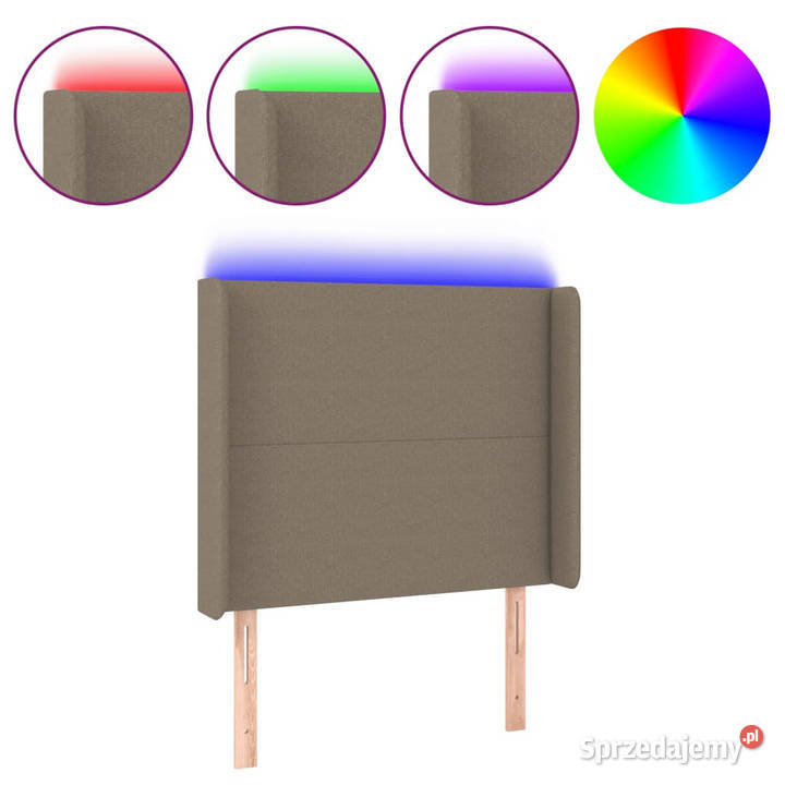 Zagłówek do łóżka z LED taupe 103x16x118128 Łóżka i materace Warszawa